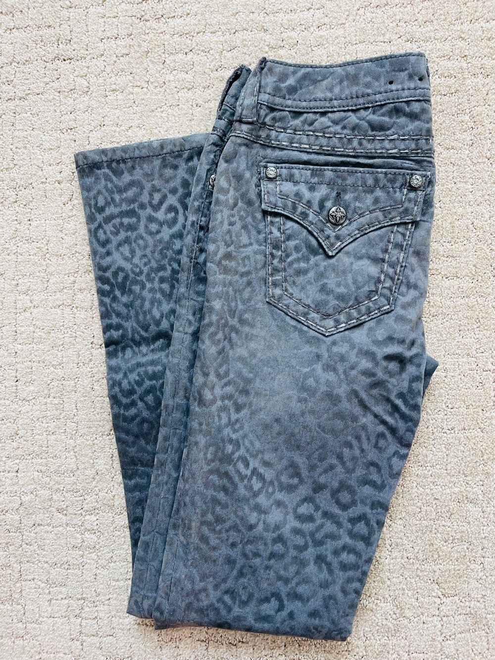 Miss Me Leopard Skinny Jeans